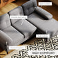 Modern Corner Couch with Right Chaise Lounge, Tufted 3-Seater Sofa with Wooden Legs for Living Room, Grey