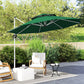 10 FT Cantilever Patio Umbrella with 360° Rotation & Adjustable Height, Cross Base, Crank and Tilt, Dark Green