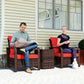 3 Pieces Wicker Patio Furniture Set, Rattan Bistro Set with Storage Coffee Table and Thickened Cushions, Outdoor Conversation Set for Garden, Porch, Balcony, Beige