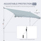 10x5ft Manual Retractable Awning, Patio Sun Shade Canopy Shelter with 5.6-9.2ft Support Pole, Water Resistant UV Protector, for Window, Door, Porch, Deck, Green