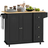 Rolling Kitchen Island with Drop Leaf and Drawers