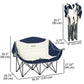 Portable Camp Chair, Double Camping Chair with Cup Holders and Carry Bag, Support 551 lbs, Navy Blue