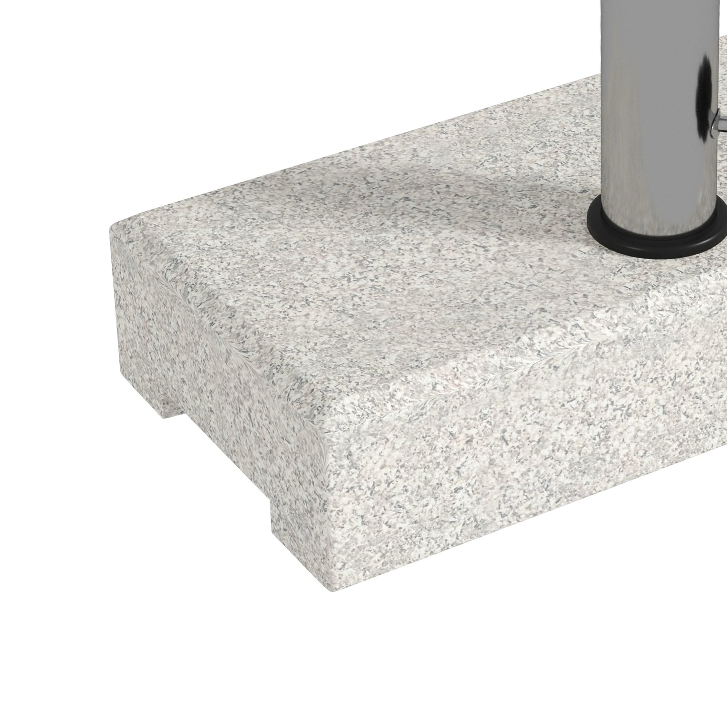55 lbs Half Granite Parasol Base, Outdoor Umbrella Stand Weight for 1.3", 1.5", 1.9" Umbrella Poles, Grey