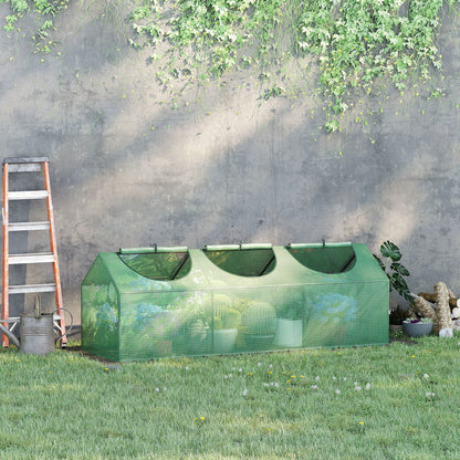71" x 24" x 24" Green Mini Tunnel Greenhouse with Windows