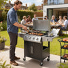 4+1 Burner Propane Gas Grill with Side Burner & Shelf