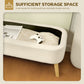 47 Inches Storage Ottoman Bench, End of Bed Bench, Upholstered Teddy Fleece Storage Chest for Living Room, Beige