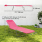 Outdoor Lounge Chair, Portable Reclining Seat, Folding Chaise Lounge, Tanning Chair Bed with Pillow, Pink