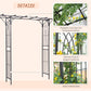 Metal Garden Arch Outdoor Walkway Arbor, 74.75" x 19.75" x 82.75", Dark Grey