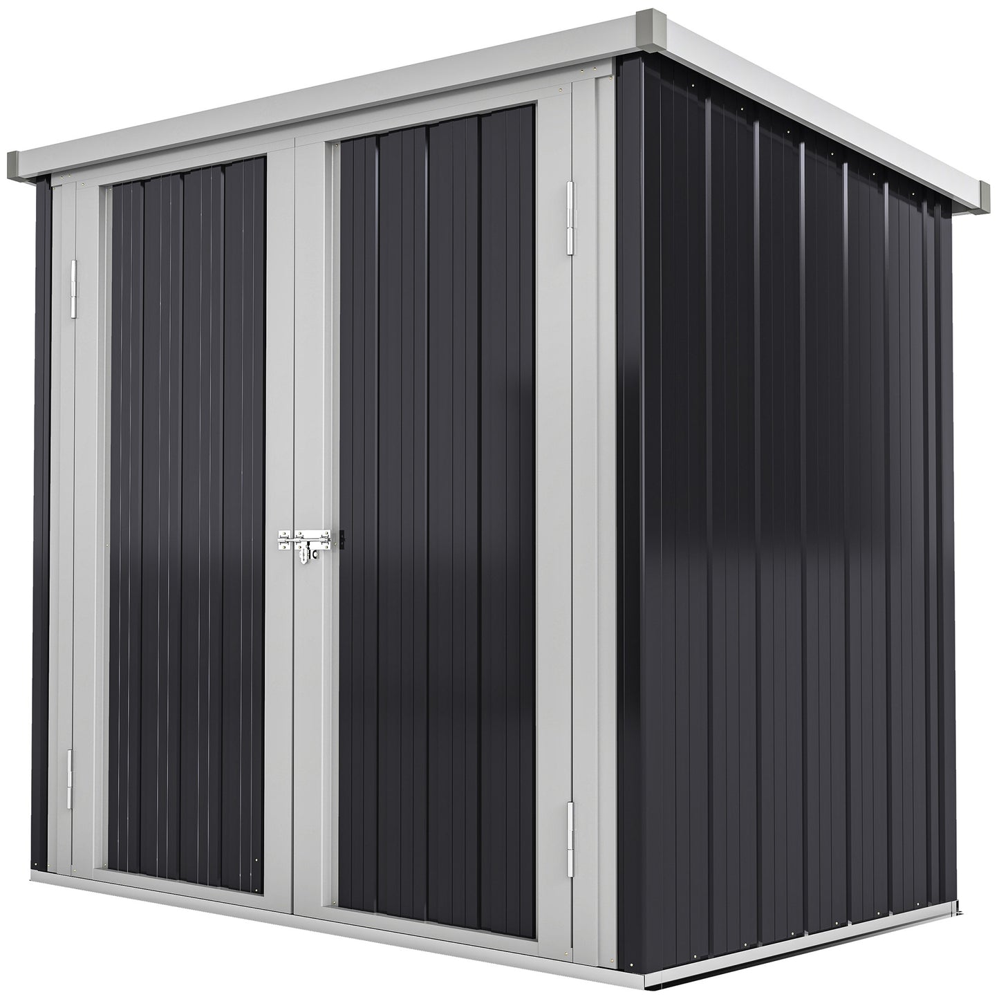 5x3 Metal Garden Storage Shed with Double Door, Durable Metal Shed for Garden, Patio, Lawn, Black