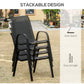 4-Piece Outdoor Dining Chair for Relaxing on Patio Balcony Garden, Comfortable Outdoor Furniture with Armrests, Black