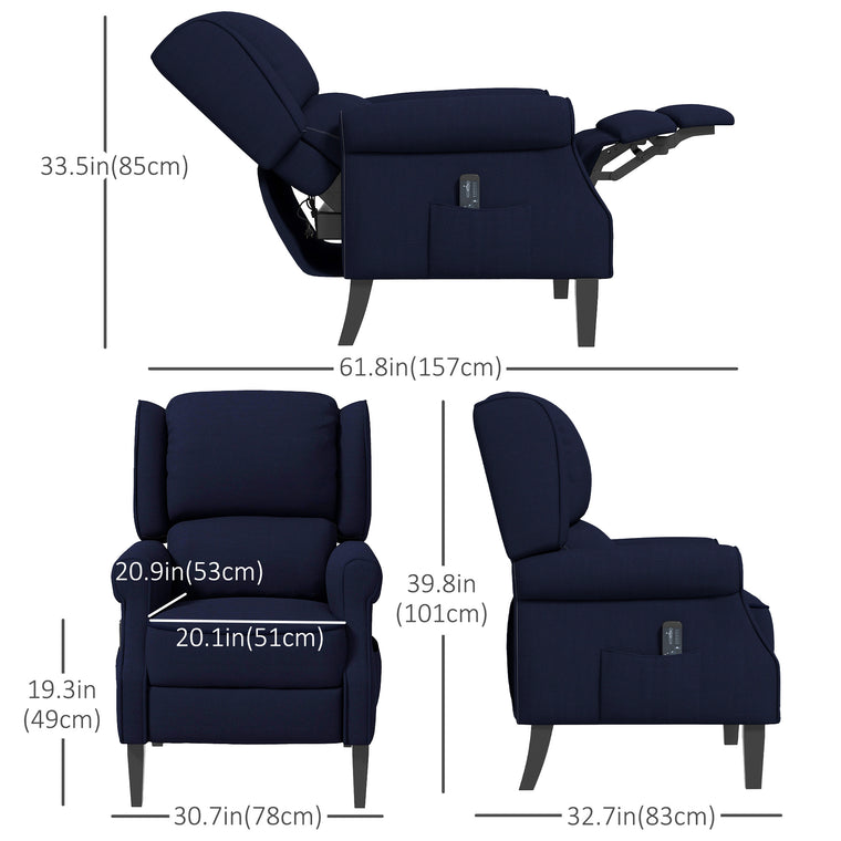 Massage Recliner Chair with Extendable Footrest