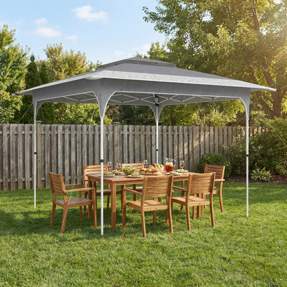 11.5' x 11.5' Dark Grey 2-Tier Pop-Up Canopy Tent