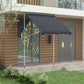 6.6'x5' Manual Retractable Patio Awning Sun Shelter Window Door Deck Canopy, Water Resistant UV Protector, Black