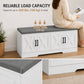 Shoe Bench with Cushion Shoe Storage Bench with Doors Adjustable Shelves for Entryway, White