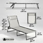 Outdoor Folding Lounge Chair, 4-Level Adjustable Chaise Lounge with Headrest, Tanning Chair Beach Bed, Reclining Lounger Cot for Camping, Hiking, Backyard, Cream