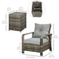 3 Pieces Wicker Patio Furniture Set, Rattan Bistro Set with Storage Coffee Table and Thickened Cushions, Outdoor Conversation Set for Garden, Porch, Balcony, Beige