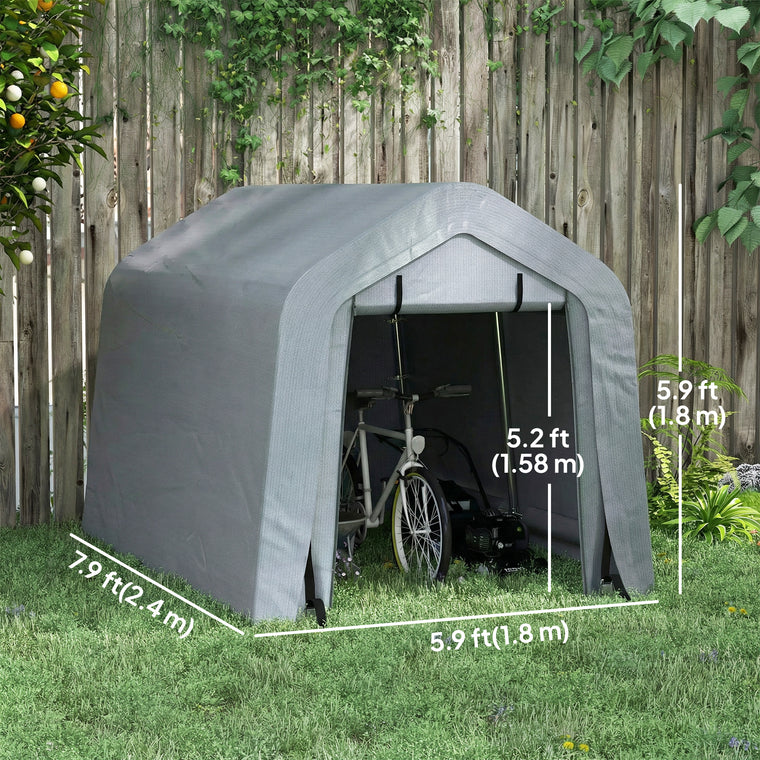 8' x 6' Carport with Sidewalls & Roll-Up Door