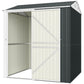 7' x 6' Tall Outdoor Storage Shed, Waterproof Metal Garden Shed with Gloves, Lockable Door, Dark Grey
