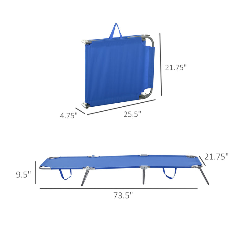 Blue Folding Beach Lounger with Mesh Fabric