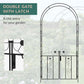 7.5FT Metal Garden Arbour with Double Gate, Arch Trellis for Climbing Vine Plants, Outdoor Wedding, Decoration, Black
