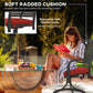 Patio Swivel Chairs with Cushion, Outdoor Swivel Rocker with Curved Armrests, Red