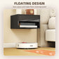 Floating Bedside Tables Set of 2, Wall-Mounted Nightstand, High Gloss Black