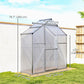 6' x 2.5' Walk-in Polycarbonate Greenhouse Aluminium Green House with Sliding Door, 5-Level Roof Vent, Rain Gutter