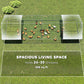 Large Metal Chicken Run with Waterproof & UV-Resistant Cover, Feeding Door, Hanging Feeder, Perch, for 24-30 Chickens