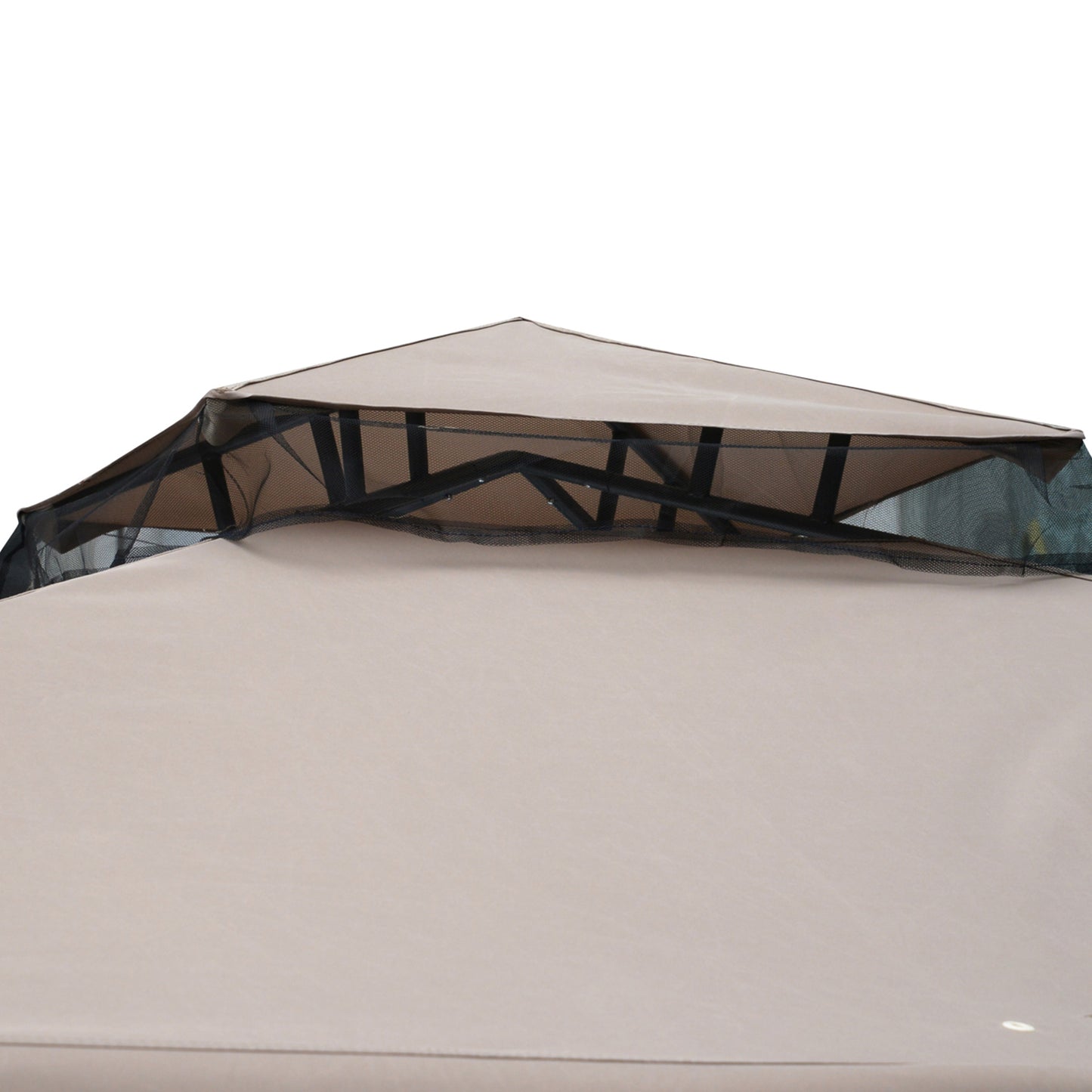 10' x 10' Patio Gazebo Pavilion, 2-Tier Roof Canopy Outdoor Event Party Tent with Steel Frame for Garden, Yard and Sun Shade Use, Brown