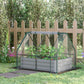 Steel Outdoor Raised Garden Bed with Greenhouse,Cover, Roll Up Door, Dual Use, 50"x37.4"x36.2", Clear