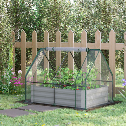 50" x 37.4" x 36.2" Clear Steel Garden Bed with Greenhouse