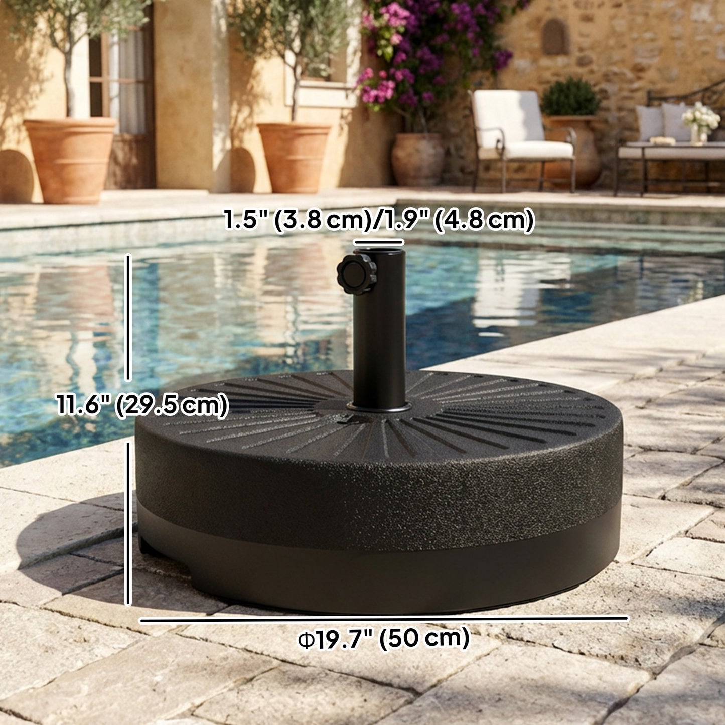 20" Fillable Water/Sand Umbrella Base Stand