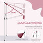 6.6'x5' Manual Retractable Patio Awning Sun Shelter Window Door Deck Canopy, Water Resistant UV Protector, Wine Red