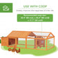 95"L Chicken Run Large Chicken Coop with Nesting Box Wooden Roof Side Door for Outdoor 4–8 Chickens