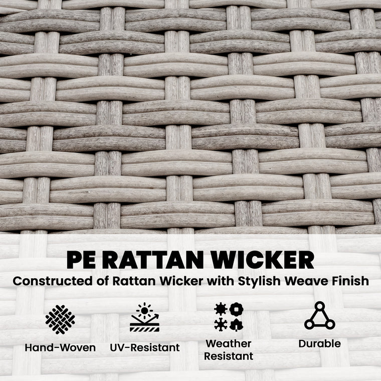 3-Piece Modern Rattan Sofa Set with Coffee Table
