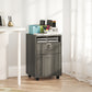 24" Filing Cabinet with Open Compartment, Lockable Drawer and Wheels, Home Office Storage Cabinet, Distressed Grey