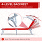 Outdoor Lounge Chair, Adjustable Folding Chaise Lounge, Tanning Chair with Sun Shade for Beach, Camping, Hiking, Backyard, Light Grey