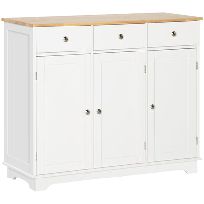 Modern Sideboard Buffet with Drawers and Shelves - White