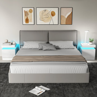 LED Nightstand Set of 2 with 2 Drawers