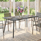 Rectangle Patio Dining Table for 6 Person, Metal Steel Slat Outdoor Table, for Lawn, Garden, 59" x 31.5" x 29", Grey