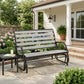2 Person Outdoor Glider Bench, Patio Glider Loveseat with Faux Wood Slatted Seat and Back, Steel Frame, Grey