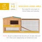 62'' L 2-Story Rabbit Hutch Bunny Cage Small Animal House with Pull Out Tray, Detachable Run, Ramp, for Indoor Outdoor, Natural