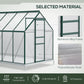 6' x 12' x 6.5' Polycarbonate Greenhouse, Walk-in Green House with Adjustable Roof Vent Galvanized Base Sliding Door Rain Gutter for Outdoor Garden Backyard, Green