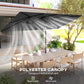 Grey Double-Sided Umbrella with Adjustable Height & 12 Ribs