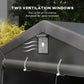 Portable Garage, Heavy Duty Carport Canopy with Ventilation Windows and Large Roll-up Door, Dark Grey