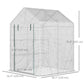 56" x 56" Walk-in Greenhouse Outdoor, Portable Gardening Plant Hot House with 2-Tier Shelf, Green