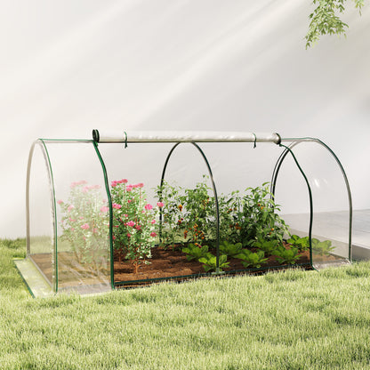 8' x 3' x 2.6' Clear Mini Greenhouse with Zippered Doors