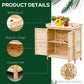 Wood Garden Shed, Compact Outdoor Storage Cabinet Potting Shed with Inner Shelf and Double Doors for Backyard, Natural