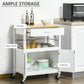 Kitchen Cart, Utility Trolley, Small Kitchen Island with Storage Drawer & Side Hooks for Dining Room, White