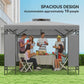 10' x 10' Canopy Gazebo, Double Roof Patio Gazebo with Screen Panels and Metal Frame for Deck, Backyard, Light Grey